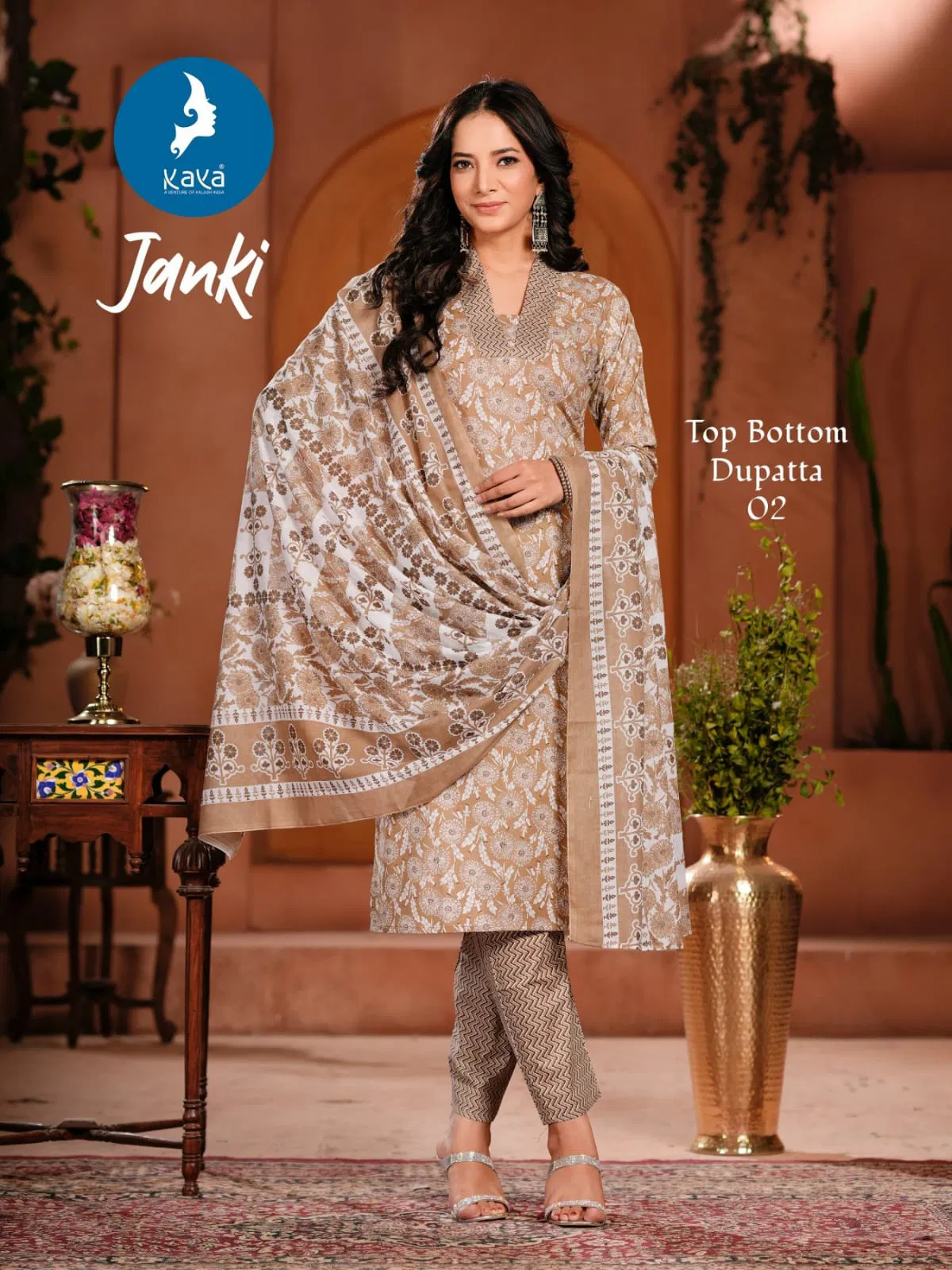 Janki By Kaya Cotton Printed Kurti With Bottom Dupatta Wholesalers In Delhi